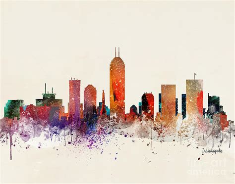 Indianapolis Skyline Painting By Bri Buckley Pixels
