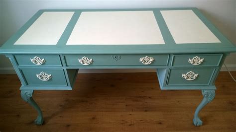 Hand Painted Desk With Annie Sloan Chalk Paint Duck Egg Blue And Old