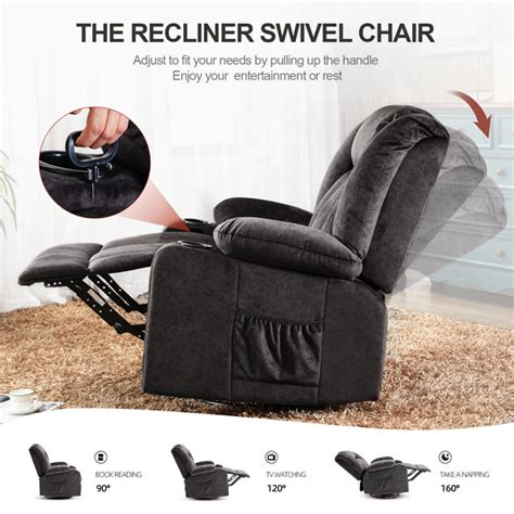 winston porter faygah recliner chair massage rocker with heated 360 degree swivel recliner