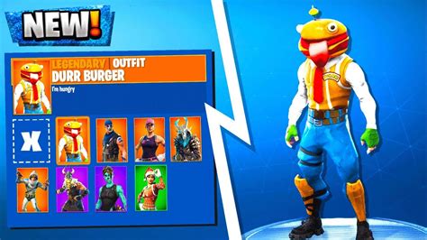 NEW Durr Burger Skin CONFIRMED Fortnite Season 5 Skins Leaked Durr Burger Hero Fuzzy Bear