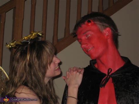 Additional information other folks also love these ideas. Angel and Devil homemade Halloween costume for couple ...
