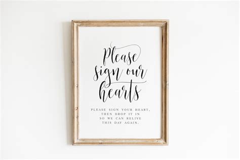 Please Sign Our Hearts Wedding Sayings Wedding Heart Etsy