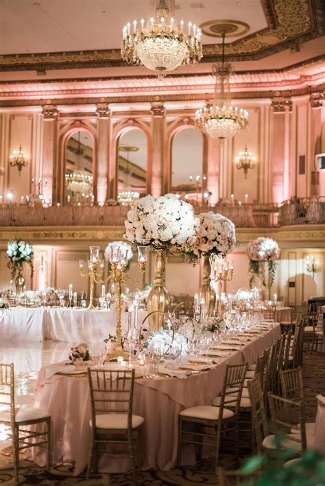 Stunning Ballroom Wedding At The Palmer House Hilton In Chicago Il
