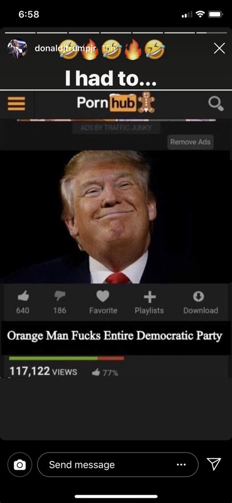 Donald Trump Jr Shared A Pornhub Meme Of His Dad What A Cool Thing To Do