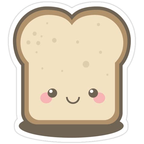 Keep Smiling Kawaii Slice Of Bread Stickers By Lisa Marie Robinson