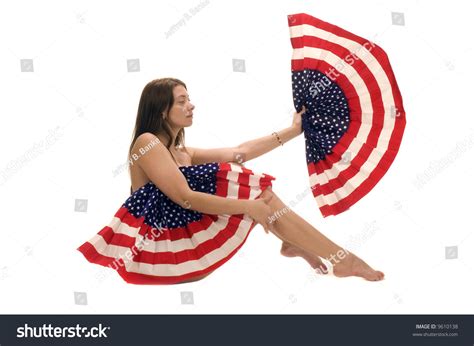 Naked American Patriot Flag Fan Isolated Stock Photo Shutterstock