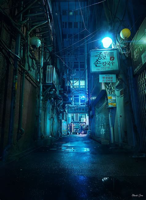 Cyberpunk Alley In Seoul Dark Street Dark City Cyberpunk City