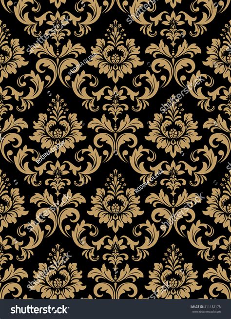 Floral Pattern Wallpaper Baroque Damask Seamless Vector
