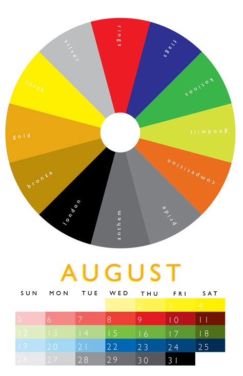August 2012 London Olympics Color Palette Design Summer Color