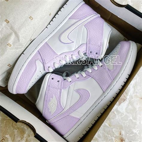 Nike Shoes Nike Custom Air Jordan 1 Mid Sneakers Lilac Lavender
