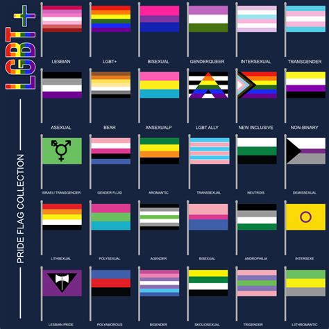 conjunto de bandeiras de orgulho de identidade de gênero símbolos lgbt sinaliza sexo gay
