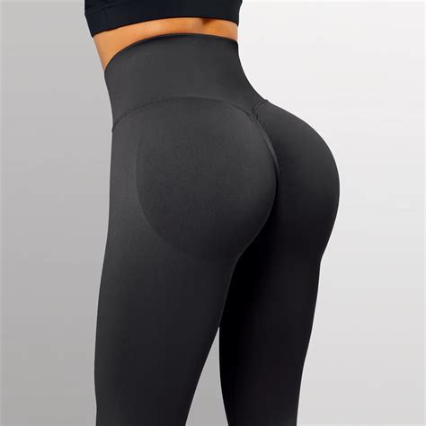 Ruuhee Seamless Leggings Solid Scrunch Butt Lifting Booty Yoga Pants