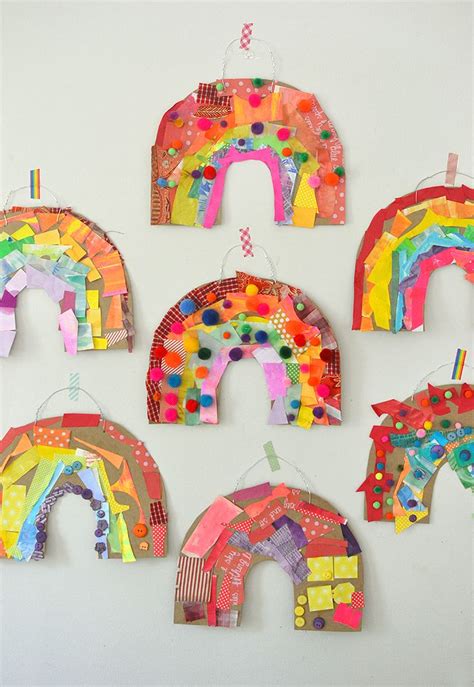 Cardboard Rainbow Collage Regenboog Knutselen Knutselen