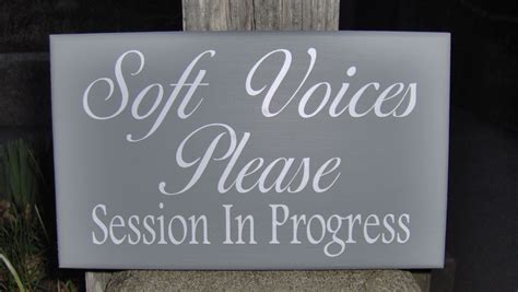 Soft Voices Please Session In Progress Wood Vinyl Sign Beauty Salon