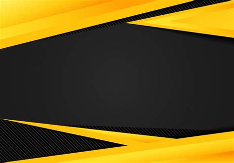 Abstract Template Yellow Geometric Triangles Contrast Black Background