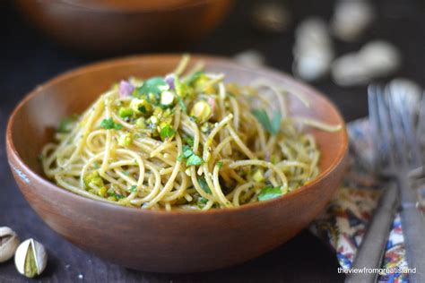 Whole Grain Pasta With Pistachio Pesto • The View From Great Island
