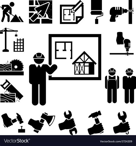 Construction Icons Set Royalty Free Vector Image