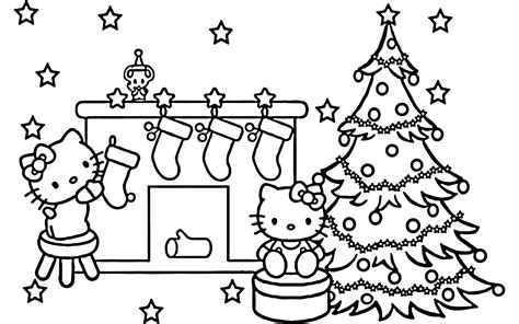Hello Kitty Christmas Coloring Printables Printablee