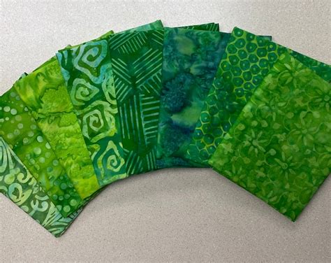 10 Fat Quarter Batik Sampler Leafy Greens Dark Special Edition Etsy