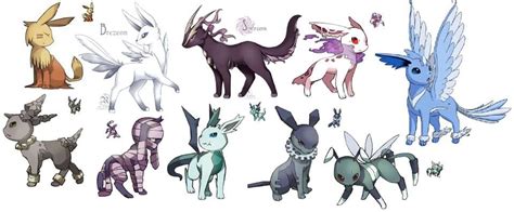 Several Different Types Of Pokemons Are Shown In This Drawing Technique
