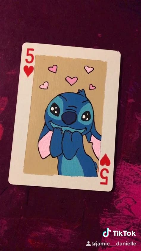 See more ideas about cards, playing cards, playing cards design. Painting Disney Cards Day 2 -Stitch💙 Video in 2020 | Disney canvas art, Mini canvas art ...
