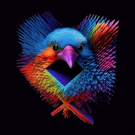 Premium Ai Image A Colorful Bird With A Rainbow Colored Beak In The