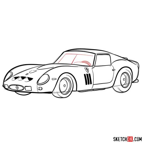 How To Draw The 1962 Ferrari 250 Gto Sketchok Easy Drawing Guides