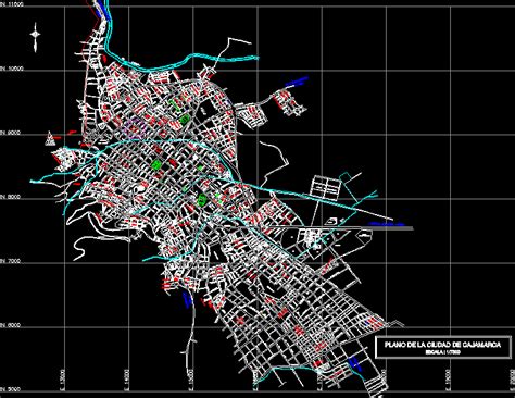 Planos De Plano Urbano De Cajamarca En Perú Diseño Urbano En Planospara