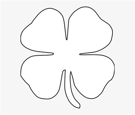 Free St Patricks Day Printables Four Leaf Clover Clipart Black And
