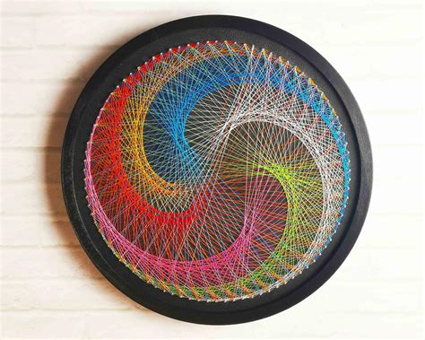 Mandala Spiral String Art Diy Wall Decor String Art Craft For Etsy