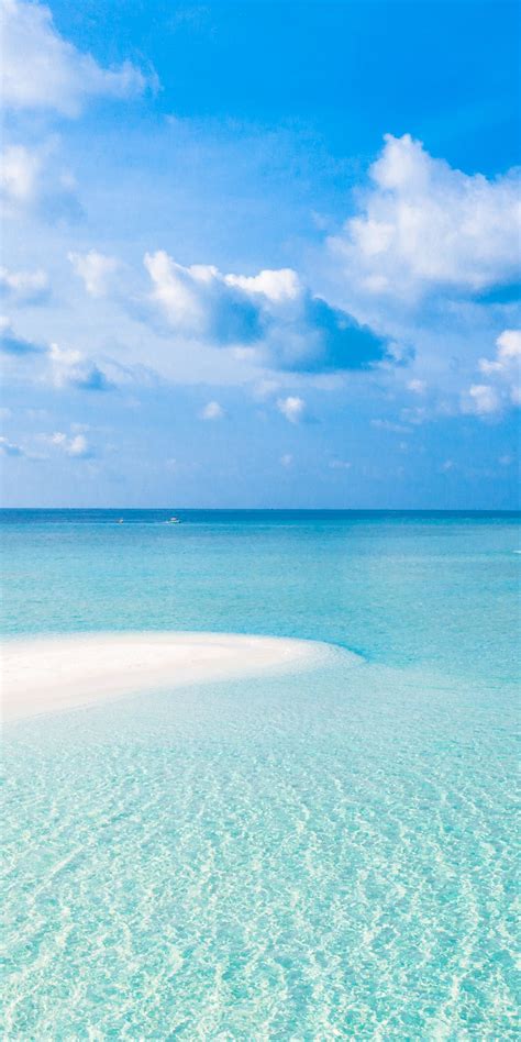Download Tropical Beach Sea Sunny Day Blue Sky Nature 1440x2880