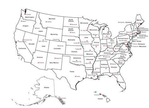 Us Map With State And Capital Names Free Download