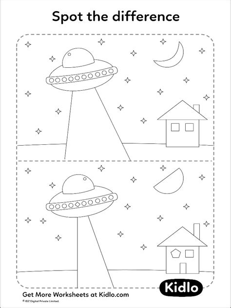 Spot The Difference Space Matching Activity Worksheet 05