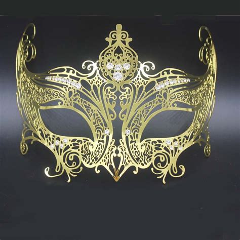 Luxury Metal Crown Party Wedding Masquerade Mask Laser Cut Filigree