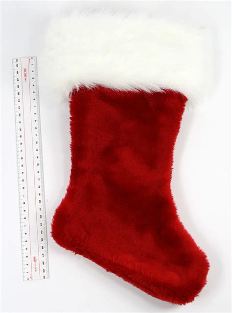 Usa Made 16 Plush Christmas Stocking Red And White Faux Fur Trim Classic Santa Ebay