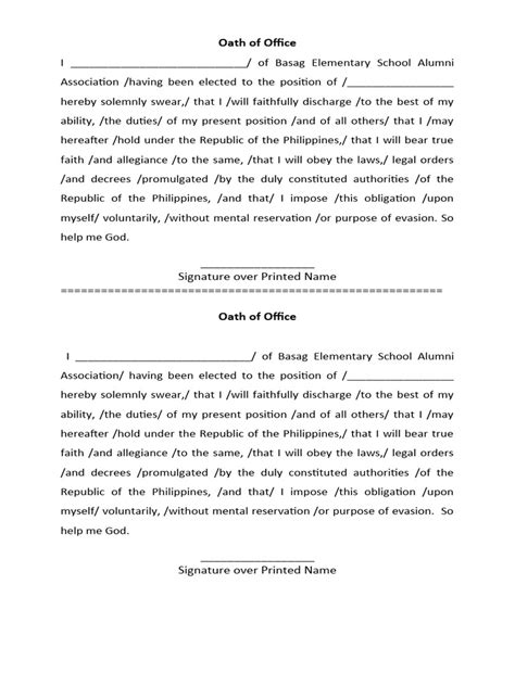 alumni officer oath pdf