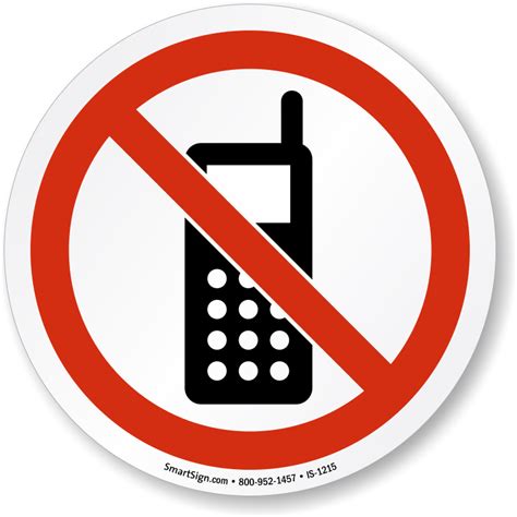 No Cell Phones Symbol ISO Prohibition Circular Sign, SKU: IS-1215 png image