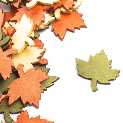 Autumn Stained Maple Leaf Cutouts Wood Cutouts Unfinished Wood