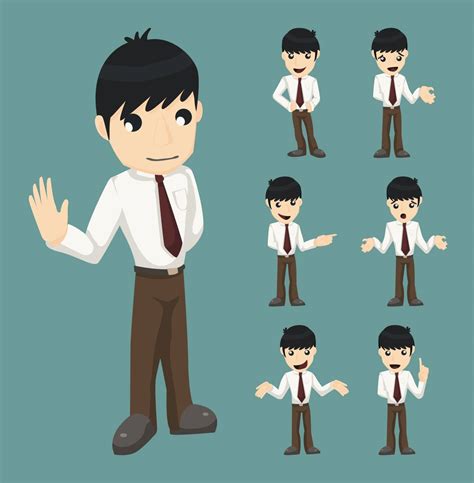Set Of Businessman Characters Poses Stock Image Vectorgrove Royalty