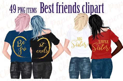Best Friends Clipart Sisters Clipart 280 Svg File For Silhouette