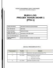 Contoh Buku Log Projek Tahun Akhir Pippa Fisher