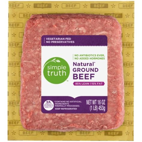 Simple Truth 85 Lean Natural Ground Beef 1 Lb Fred Meyer