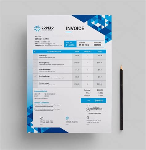 A sans serif font doesn't have end strokes on the letters, so these styles have a more modern look. Modern Elegant Invoice Template 000531 - Template Catalog