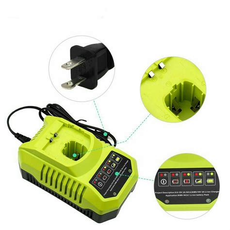 P117 Charger For RYOBI 18V One+ Plus P108 High Capacity Lithium-Ion