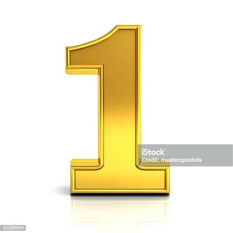 Gold Number 1 Stock Photo Download Image Now Alphabet Business
