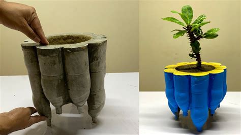 how to make cement pot at home | - YouTube
