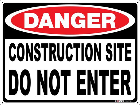 DANGER CONSTRUCTION SITE DO NOT ENTER SIGN 300 X 225 PVC Southern