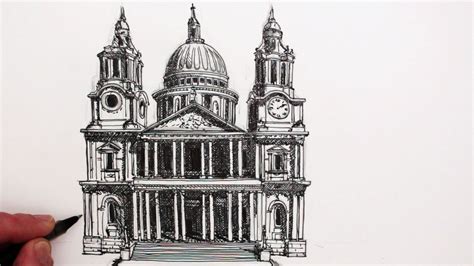 How To Draw Buildings St Pauls Cathedral London Art Drawing
