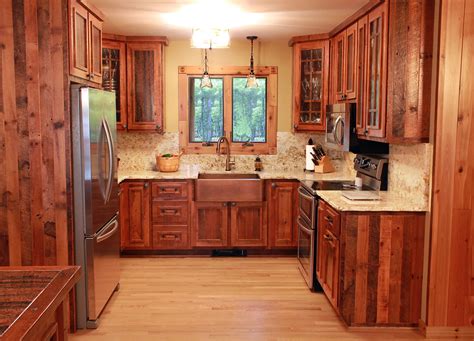 This drawer cabinet is made of solid acacia wood and solid reclaimed wood. This charming, rustic, cabin's kitchen is made from 100 ...