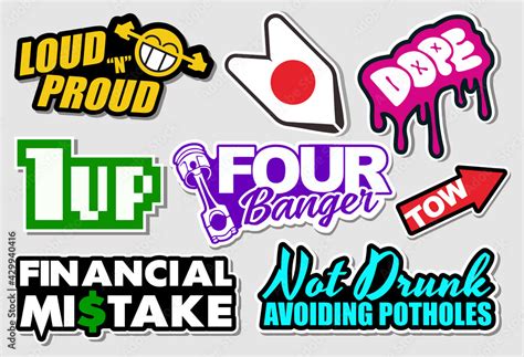 Japanese Car Decals And Stickers In Vector Format Stock Vector Adobe